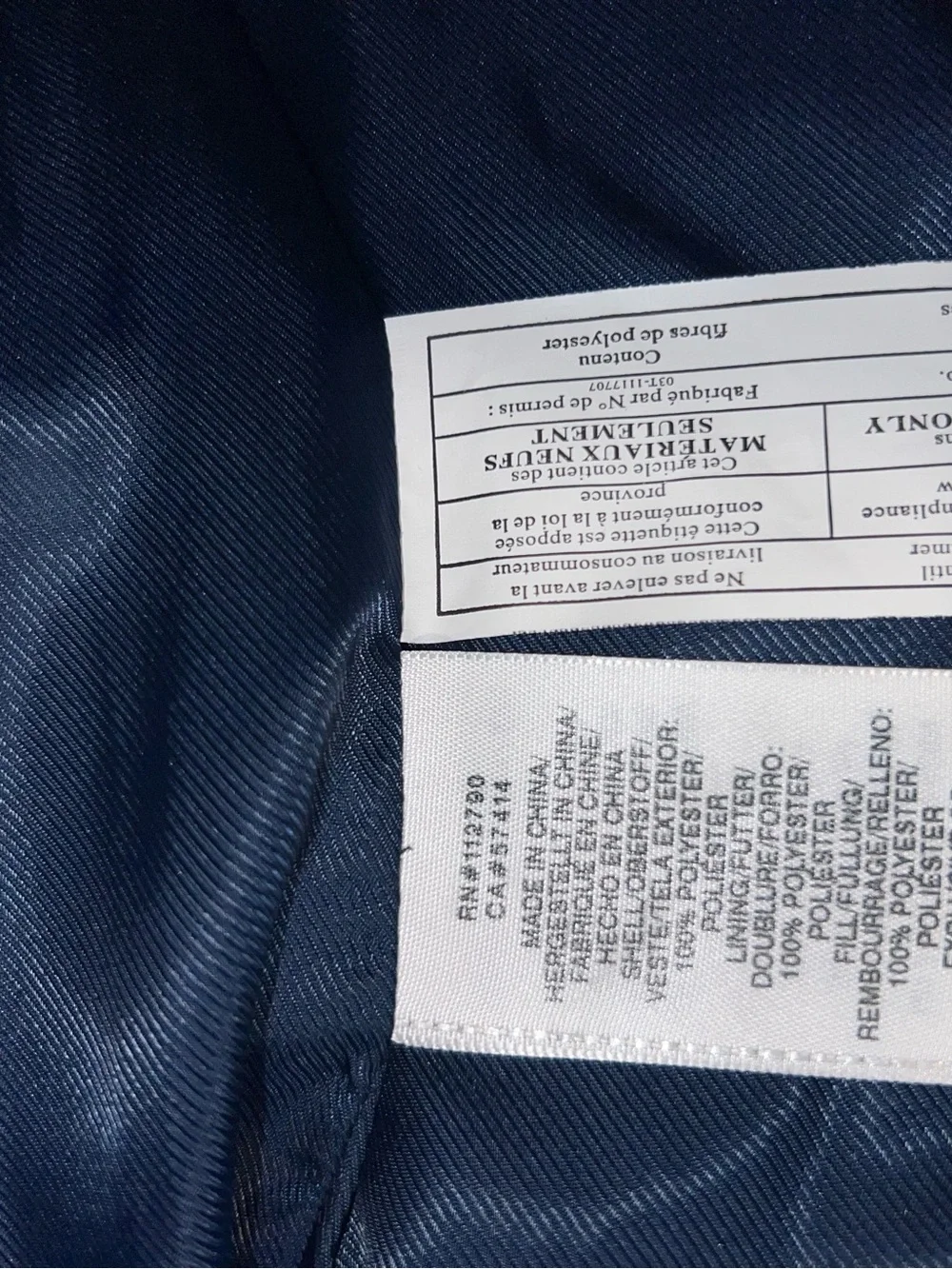 True Religion Navy and Black Quilted Puffer Jacket with Hood